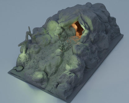 Troll Cave - Tabletop Terrain - 28 MM, Tabletop 3D Printed Terrain by MiniatureLand, Perfect for Wargaming and RPGs