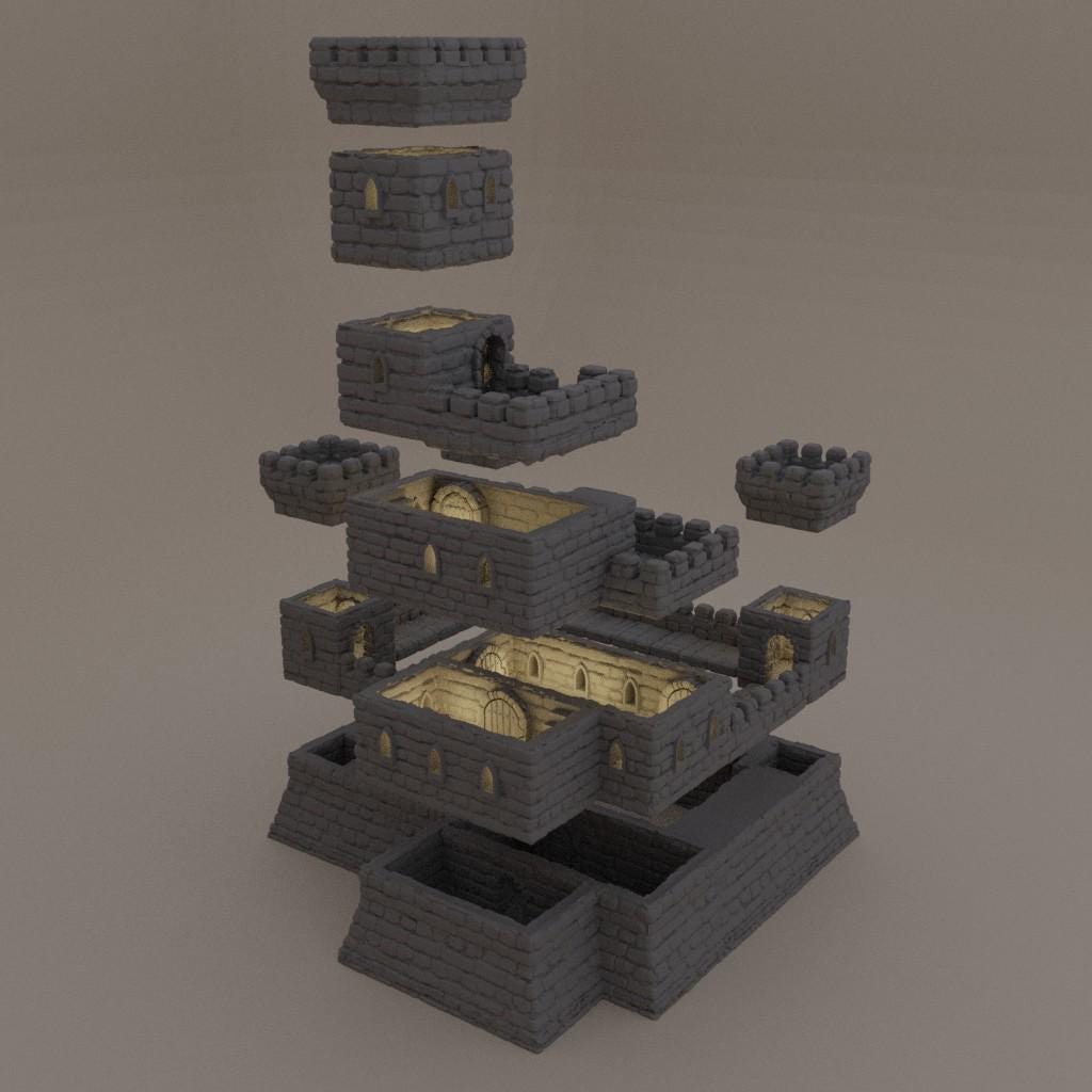 Small Fort - Tabletop Terrain - 28 MM, Tabletop 3D Printed Terrain by MiniatureLand, Perfect for Wargaming and RPGs