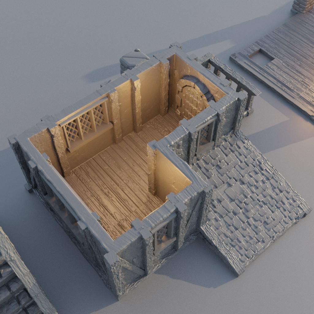 Town Blacksmith - Tabletop Terrain - 28 MM, Tabletop 3D Printed Terrain by MiniatureLand, Perfect for Wargaming and RPGs
