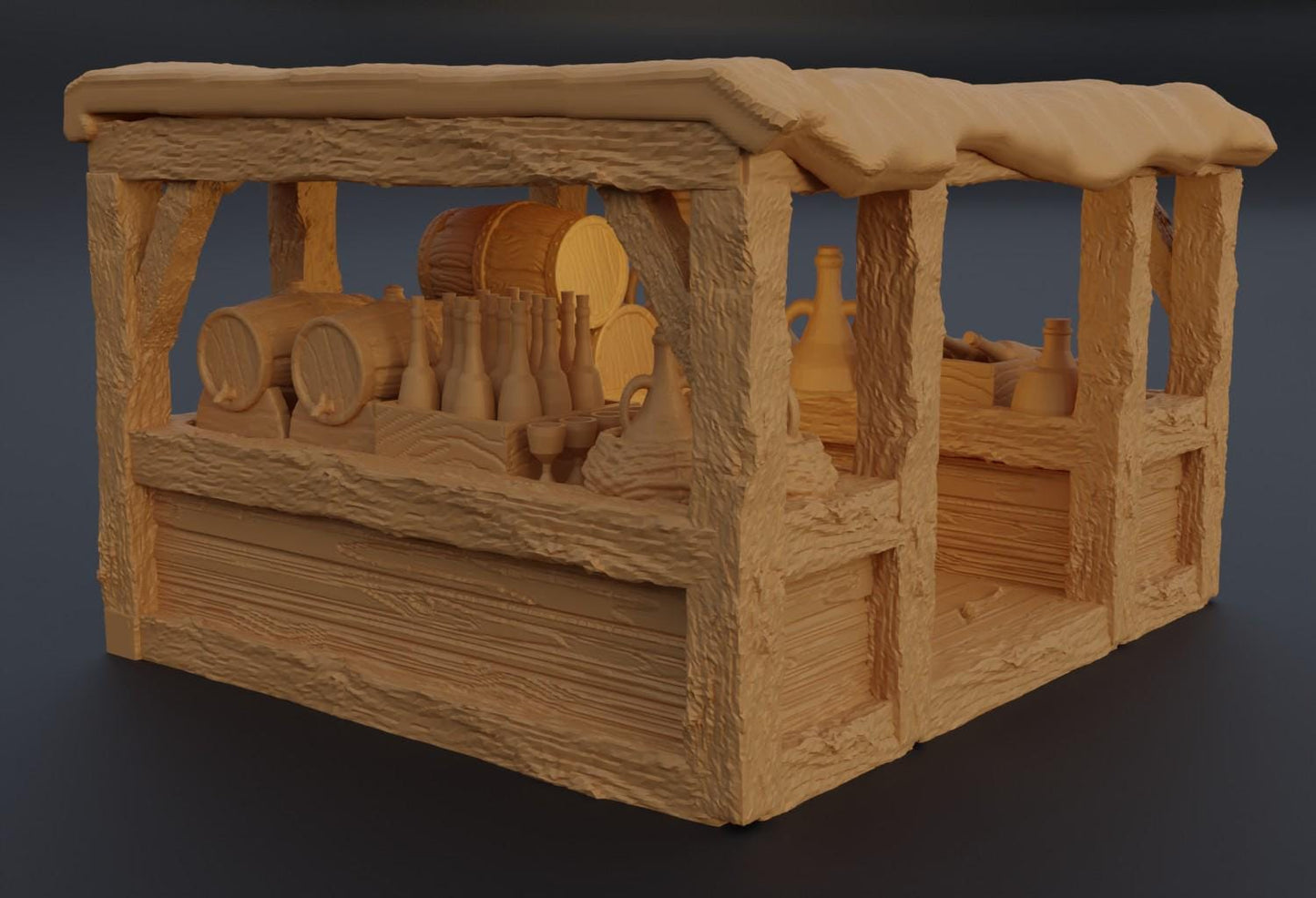 Grand MarketPlace - Tabletop Terrain - 28 MM, Tabletop 3D Printed Terrain by MiniatureLand, Perfect for Wargaming and RPGs