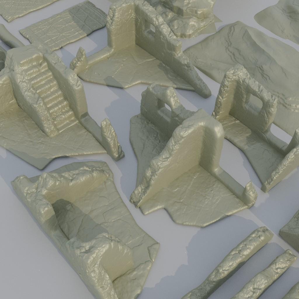 Desert Environment Pack - Tabletop Terrain - 28 MM, Tabletop 3D Printed Terrain by MiniatureLand, Perfect for Wargaming and RPGs