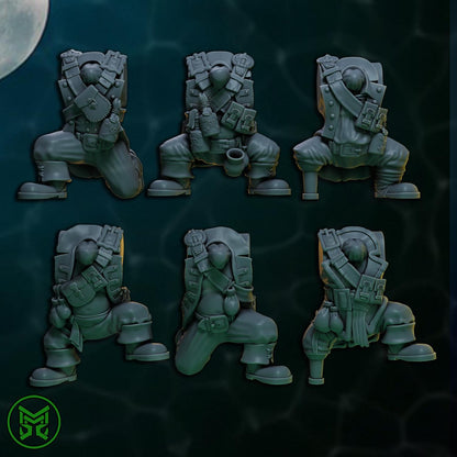 Pirate Commandos - Heavy Weapons, Space-Faring Orkish Menace Sculpted by Mekka Miniatures, Grimdark Compatible, Scaled for Sci-Fi Wargames