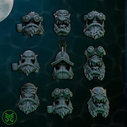 Pirate Commandos - Heavy Weapons, Space-Faring Orkish Menace Sculpted by Mekka Miniatures, Grimdark Compatible, Scaled for Sci-Fi Wargames