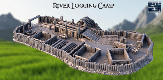 River Logging Camp - Tabletop Terrain - 28 MM, Tabletop 3D Printed Terrain by MiniatureLand, Perfect for Wargaming and RPGs