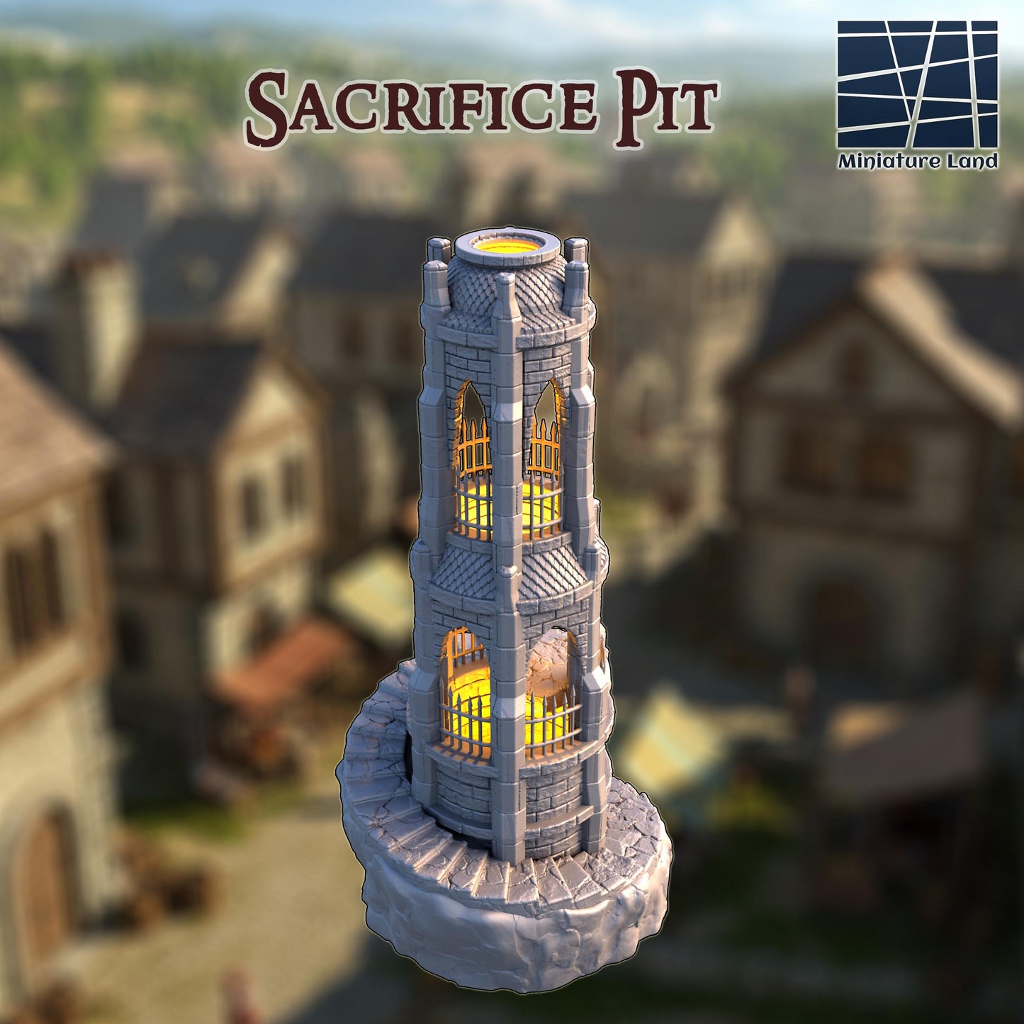 Sacrifice Pit - Tabletop Terrain - 28 MM, Tabletop 3D Printed Terrain by MiniatureLand, Perfect for Wargaming and RPGs