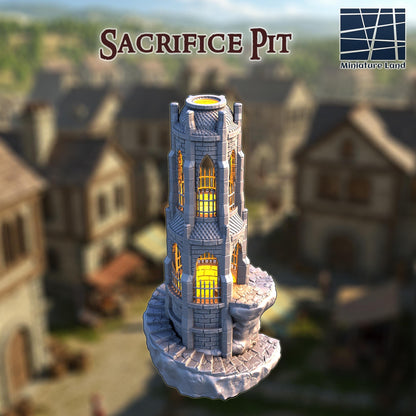 Sacrifice Pit - Tabletop Terrain - 28 MM, Tabletop 3D Printed Terrain by MiniatureLand, Perfect for Wargaming and RPGs