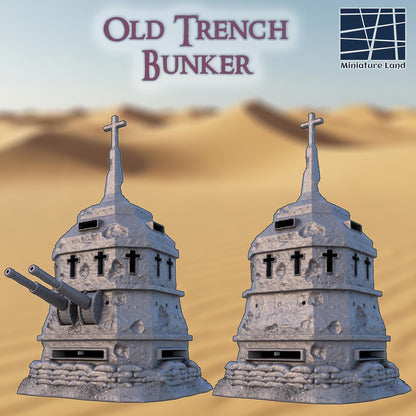 Old Trench Bunker - Tabletop Terrain - 32MM, 28 MM, Tabletop 3D Printed Terrain by MiniatureLand, Perfect for Wargaming and RPGs