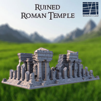 Ruined Roman Temple - Tabletop Terrain - 28 MM, Tabletop 3D Printed Terrain by MiniatureLand, Perfect for Wargaming and RPGs