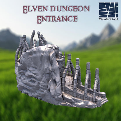 Elven Dungeon Entrance - Tabletop Terrain - 28 MM, Tabletop 3D Printed Terrain by MiniatureLand, Perfect for Wargaming and RPGs