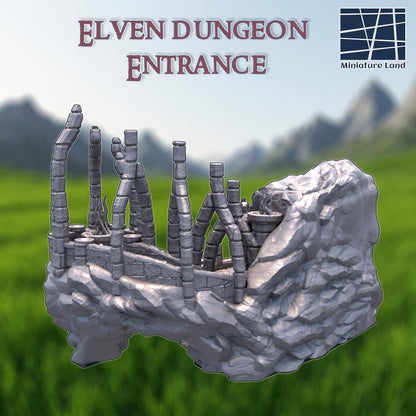 Elven Dungeon Entrance - Tabletop Terrain - 28 MM, Tabletop 3D Printed Terrain by MiniatureLand, Perfect for Wargaming and RPGs