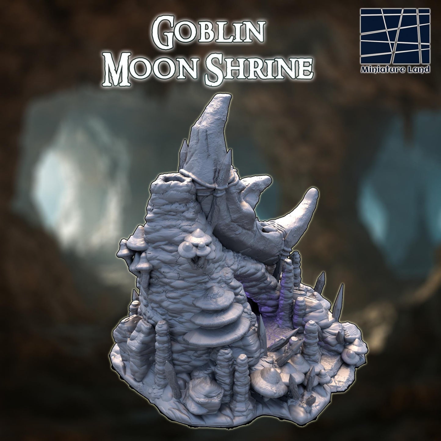 Goblin Moon Shrine - Tabletop Terrain - 28 MM, Tabletop 3D Printed Terrain by MiniatureLand, Perfect for Wargaming and RPGs