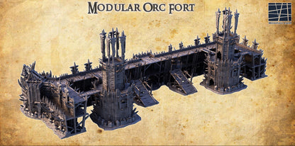 Modular Orc Fort - Tabletop Terrain - 28 MM, Tabletop 3D Printed Terrain by MiniatureLand, Perfect for Wargaming and RPGs