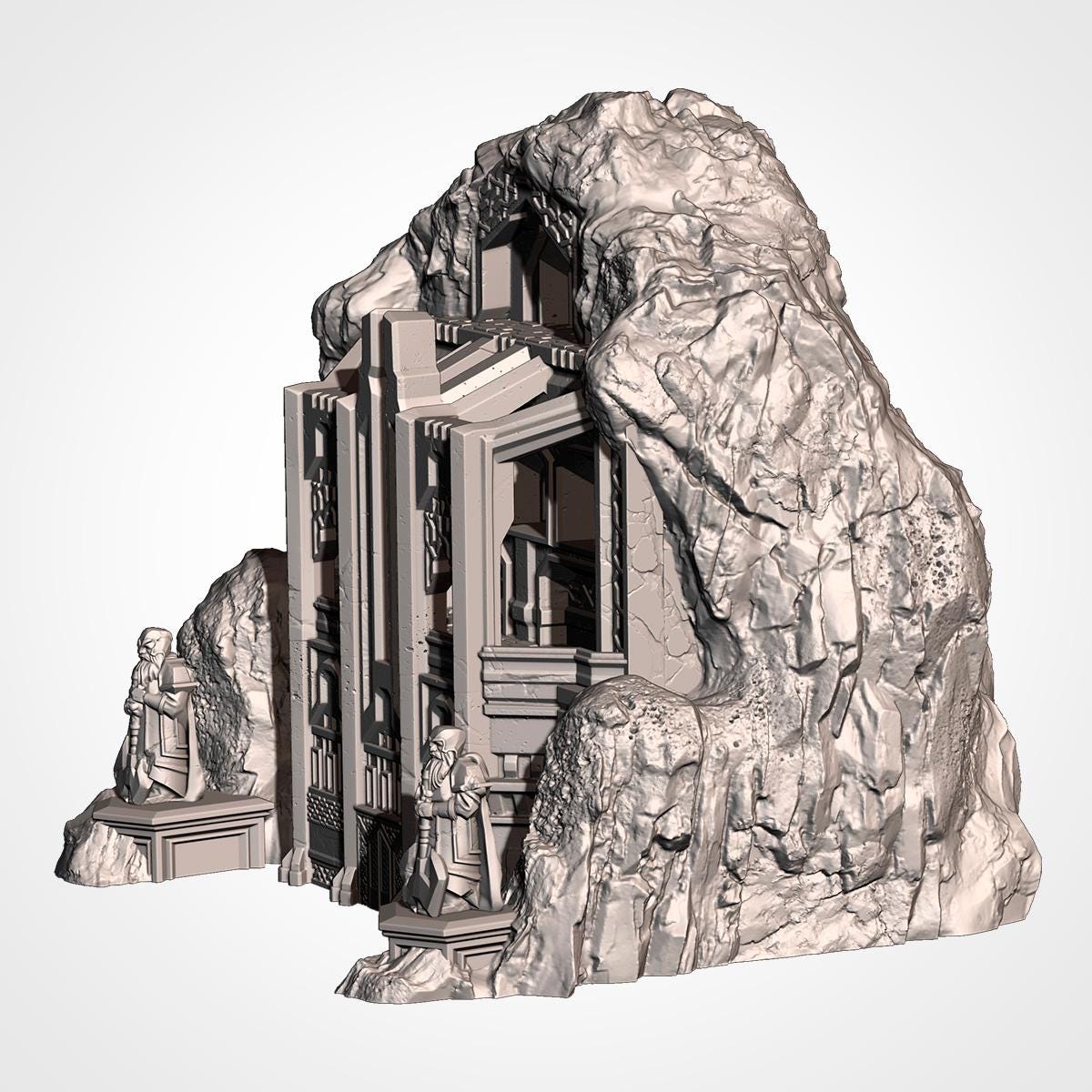 THE ISOLATED MOUNTAIN Txarli Factory Dwarven Holds 5-part Terrain Set, Perfect for Tabletop Wargames