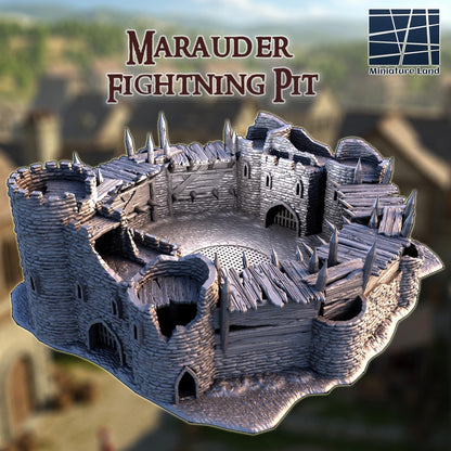 Marauder Fightning Pit - Tabletop Terrain - 28 MM, Tabletop 3D Printed Terrain by MiniatureLand, Perfect for Wargaming and RPGs