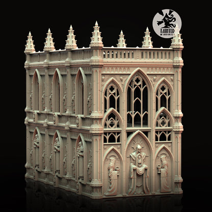 Gothic Building 1, Imperial Cathedral Terrain Sculpted by Tainted Windmill for Wargames set in the Grimdark Future