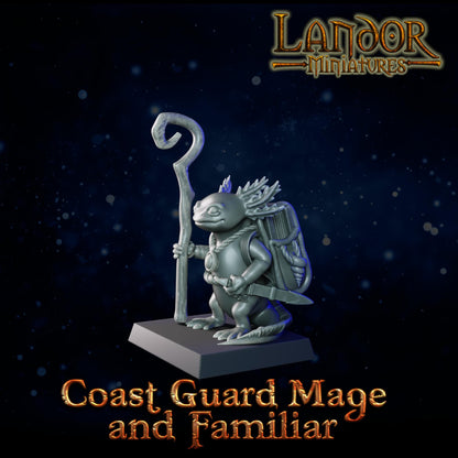 Coast Guard Mage and Familiar, Modular High Elven miniatures by Landor Miniatures! High Elves for Fantasy Wargames
