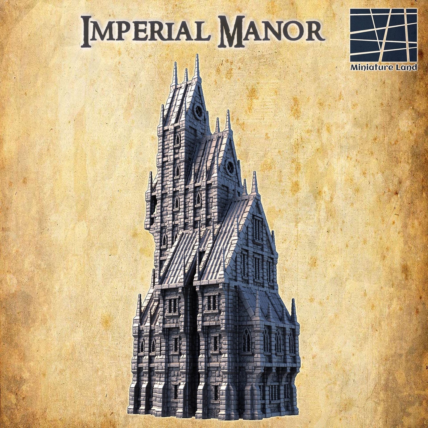 Imperial Manor - Tabletop Terrain - 28 MM, Tabletop 3D Printed Terrain by MiniatureLand, Perfect for Wargaming and RPGs