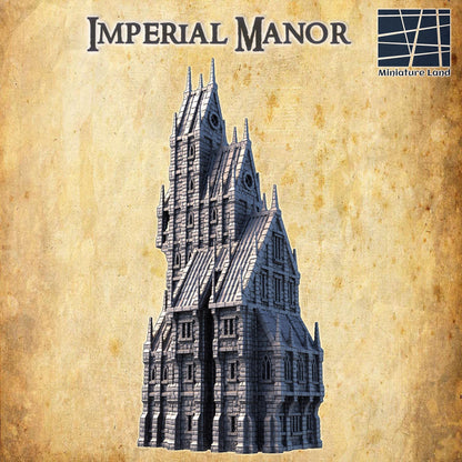 Imperial Manor - Tabletop Terrain - 28 MM, Tabletop 3D Printed Terrain by MiniatureLand, Perfect for Wargaming and RPGs
