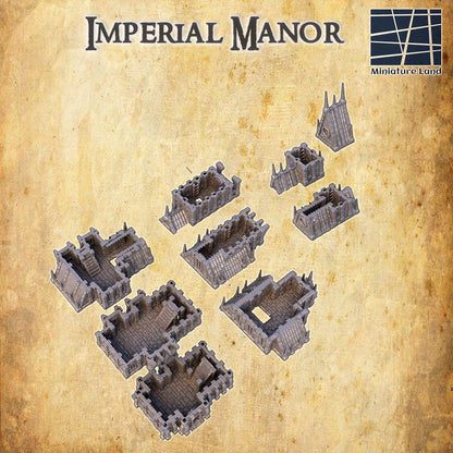 Imperial Manor - Tabletop Terrain - 28 MM, Tabletop 3D Printed Terrain by MiniatureLand, Perfect for Wargaming and RPGs