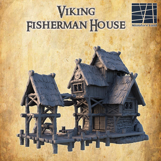 Viking Fisherman House - Tabletop Terrain - 28 MM, Tabletop 3D Printed Terrain by MiniatureLand, Perfect for Wargaming and RPGs