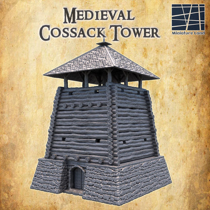 Wooden Keep - Tabletop Terrain - 28 MM, Tabletop 3D Printed Terrain by MiniatureLand, Perfect for Wargaming and RPGs