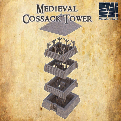 Wooden Keep - Tabletop Terrain - 28 MM, Tabletop 3D Printed Terrain by MiniatureLand, Perfect for Wargaming and RPGs