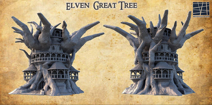 Elven Great Tree - Tabletop Terrain - 28 MM, Tabletop 3D Printed Terrain by MiniatureLand, Perfect for Wargaming and RPGs