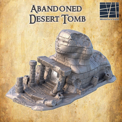 Abandoned Desert Tomb - Tabletop Terrain - 28 MM 3D Printed Terrain by MiniatureLand, Perfect for Wargaming and RPGs