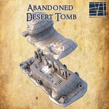 Abandoned Desert Tomb - Tabletop Terrain - 28 MM 3D Printed Terrain by MiniatureLand, Perfect for Wargaming and RPGs