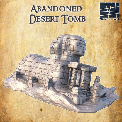 Abandoned Desert Tomb - Tabletop Terrain - 28 MM 3D Printed Terrain by MiniatureLand, Perfect for Wargaming and RPGs