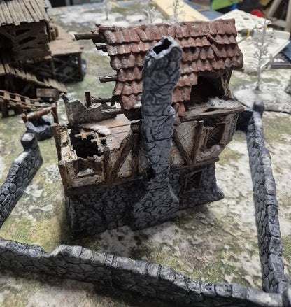 Ruined FarmHouse - Tabletop Terrain - 28 MM, Tabletop 3D Printed Terrain by MiniatureLand, Perfect for Wargaming and RPGs