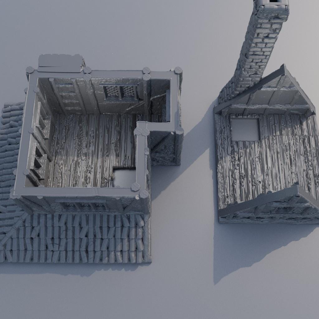 Old Miner House - Tabletop Terrain - 28 MM, Tabletop 3D Printed Terrain by MiniatureLand, Perfect for Wargaming and RPGs