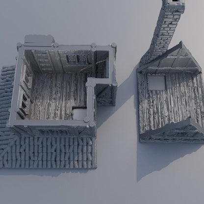 Old Miner House - Tabletop Terrain - 28 MM, Tabletop 3D Printed Terrain by MiniatureLand, Perfect for Wargaming and RPGs