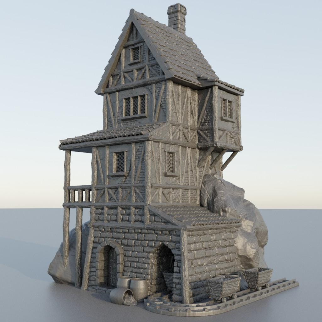 Old Miner House - Tabletop Terrain - 28 MM, Tabletop 3D Printed Terrain by MiniatureLand, Perfect for Wargaming and RPGs