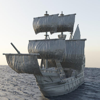 Merchant Ship - Tabletop Terrain - 28 MM, Tabletop 3D Printed Terrain by MiniatureLand, Perfect for Wargaming and RPGs