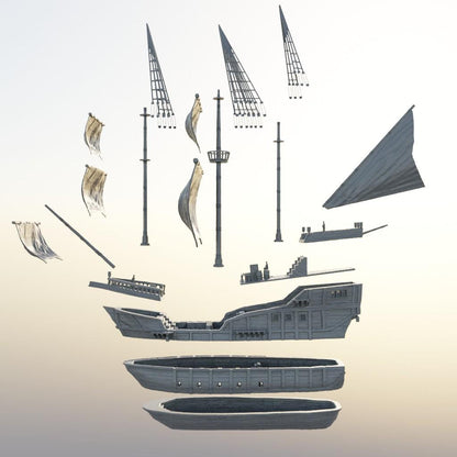 Merchant Ship - Tabletop Terrain - 28 MM, Tabletop 3D Printed Terrain by MiniatureLand, Perfect for Wargaming and RPGs