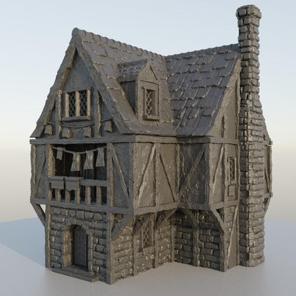 Village Brothel - Tabletop Terrain - 28 MM, Tabletop 3D Printed Terrain by MiniatureLand, Perfect for Wargaming and RPGs