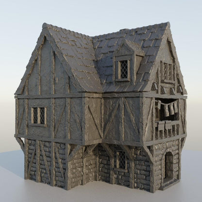 Village Brothel - Tabletop Terrain - 28 MM, Tabletop 3D Printed Terrain by MiniatureLand, Perfect for Wargaming and RPGs