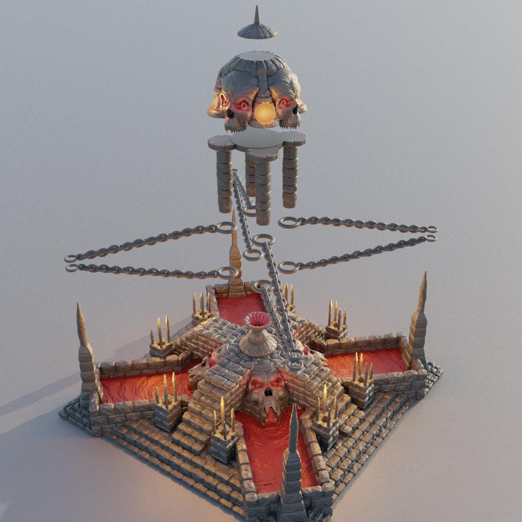 Altar Of Sacrifice - Tabletop Terrain - 28 MM, Tabletop 3D Printed Terrain by MiniatureLand, Perfect for Wargaming and RPGs