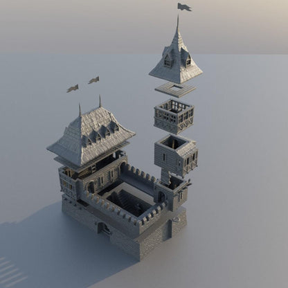 Medieval Guard House - Tabletop Terrain - 28 MM, Tabletop 3D Printed Terrain by MiniatureLand, Perfect for Wargaming and RPGs