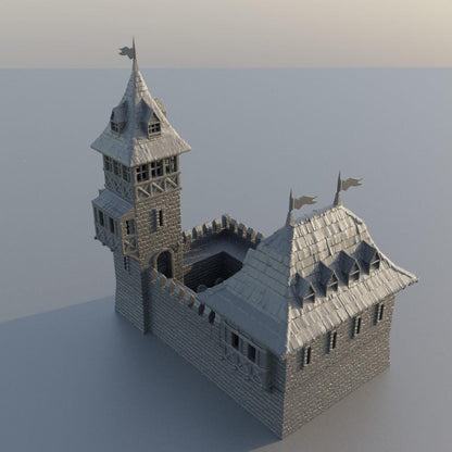Medieval Guard House - Tabletop Terrain - 28 MM, Tabletop 3D Printed Terrain by MiniatureLand, Perfect for Wargaming and RPGs