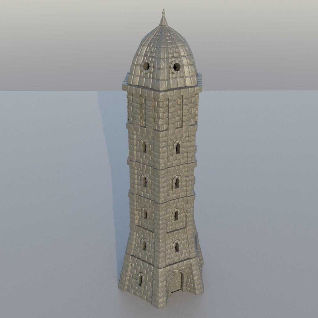 Ivory Tower- Tabletop Terrain - 28 MM, Tabletop 3D Printed Terrain by MiniatureLand, Perfect for Wargaming and RPGs