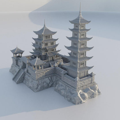 Samurai Temple - Tabletop Terrain - 28 MM, Tabletop 3D Printed Terrain by MiniatureLand, Perfect for Wargaming and RPGs