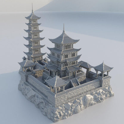 Samurai Temple - Tabletop Terrain - 28 MM, Tabletop 3D Printed Terrain by MiniatureLand, Perfect for Wargaming and RPGs