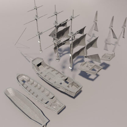 Pirate Galley - Tabletop Terrain - 28 MM, Tabletop 3D Printed Terrain by MiniatureLand, Perfect for Wargaming and RPGs