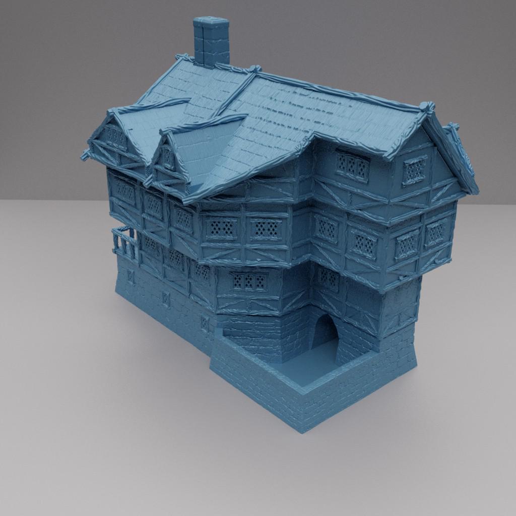 Medieval Townhall - Tabletop Terrain - 28 MM, Tabletop 3D Printed Terrain by MiniatureLand, Perfect for Wargaming and RPGs