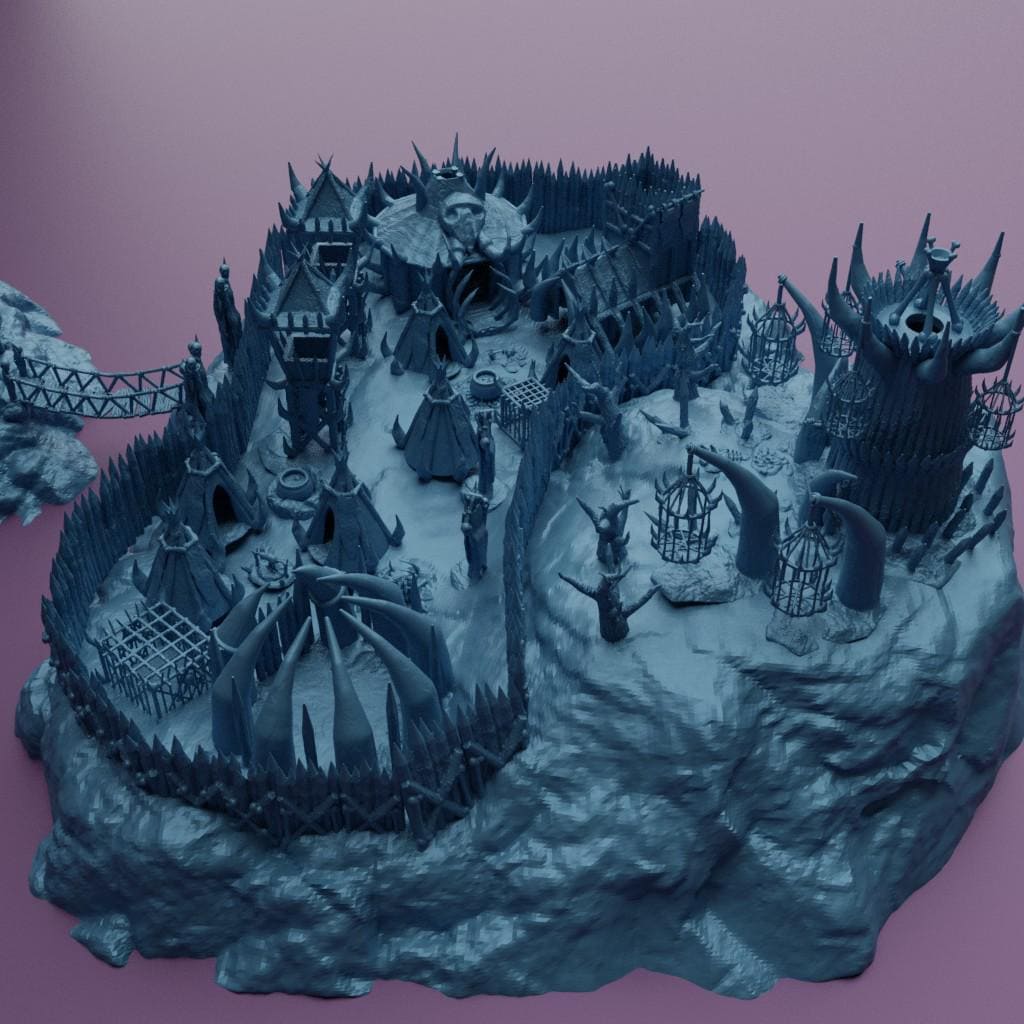 Modular Goblin Camp - Tabletop Terrain - 28 MM Tabletop 3D Printed Terrain by MiniatureLand, Perfect for Wargaming and RPGs