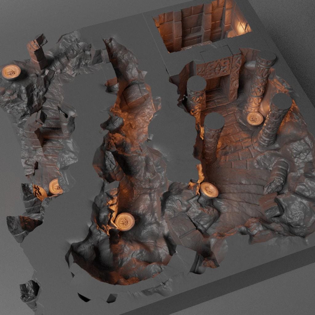 Old Tomb- Tabletop Terrain - 28 MM, Tabletop 3D Printed Terrain by MiniatureLand, Perfect for Wargaming and RPGs