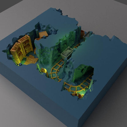Coal Mine Entrance - Tabletop Terrain - 28 MM, Tabletop 3D Printed Terrain by MiniatureLand, Perfect for Wargaming and RPGs