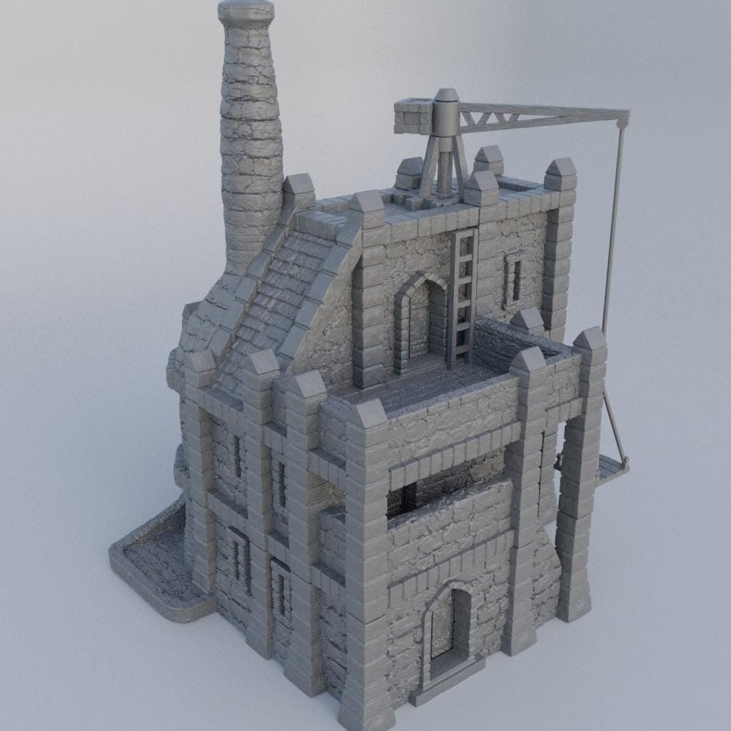 Medieval Foundry- Tabletop Terrain - 28 MM, Tabletop 3D Printed Terrain by MiniatureLand, Perfect for Wargaming and RPGs